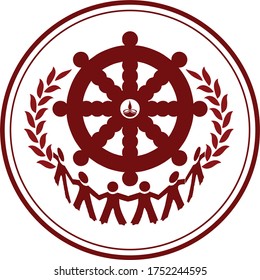 buddhist temple logo design vector
