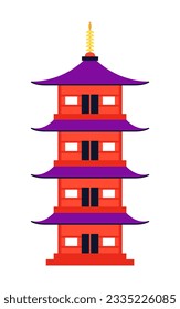 Templo budista - moderno estilo de diseño plano imagen aislada