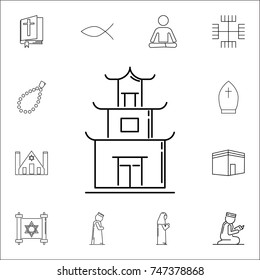 Buddhist Temple, Monaster icon. Set of religion icons. Web Icons Premium quality graphic design. Signs, outline symbols collection, simple icons for websites, web design, mobile on white background