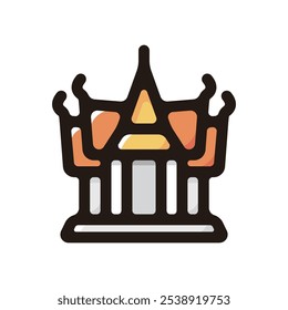 Buddhist temple outline icon for graphic design, apps and websites