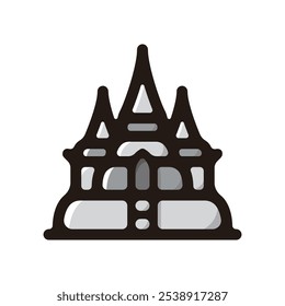 Buddhist Temple Ruins outline icon for graphic design, apps and websites