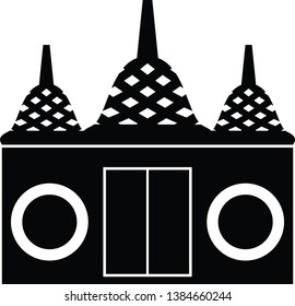 Buddhist Temple Silhouette Vector Illustration