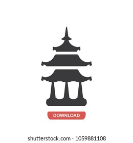 Buddhist temple vector icon