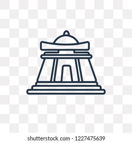 Buddhist Temple vector outline icon isolated on transparent background, high quality linear Buddhist Temple transparency concept can be used web and mobile