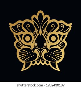Das Gesicht des buddhistischen Tigers. Vektorgrafik