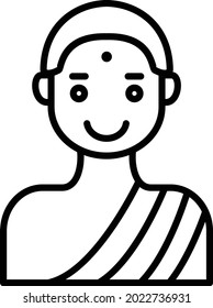 Diseño de iconos de línea de vector budista
