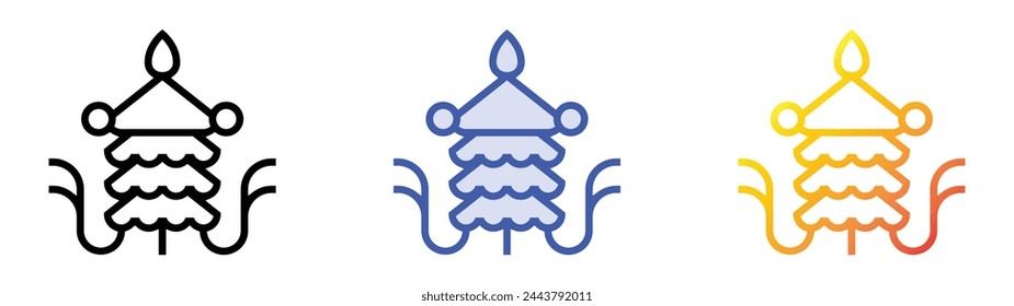 buddhist victory banner icon. Linear, Blue Fill and Gradient Style Design Isolated On White Background