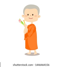 Buddhist walking with lighted candles in hand around a temple