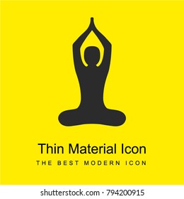 Buddhist Yoga Pose bright yellow material minimal icon or logo design