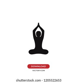 Buddhist yoga pose vector icon