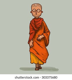 395 Buddhist monks walking Stock Illustrations, Images & Vectors ...