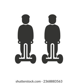 Buddies gliding on Segways Icon on White Background - Simple Vector Illustration