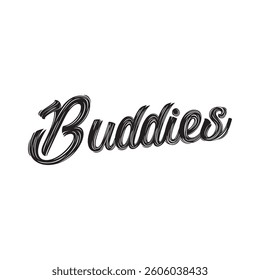 Buddies text on white background.