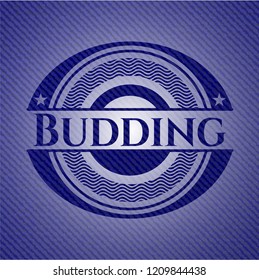 Budding emblem with jean texture