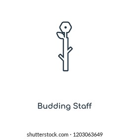 Budding Staff concept line icon. Linear Budding Staff concept outline symbol design. This simple element illustration can be used for web and mobile UI/UX.