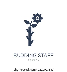 Budding Staff icon. Trendy flat vector Budding Staff icon on white background from Religion collection, vector illustration can be use for web and mobile, eps10