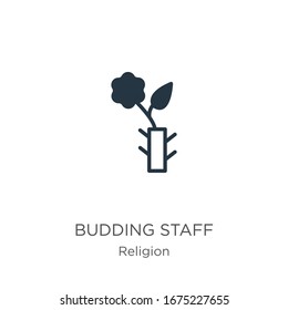 Budding staff icon vector. Trendy flat budding staff icon from religion collection isolated on white background. Vector illustration can be used for web and mobile graphic design, logo, eps10