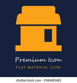 Buddist Hut premium material ui ux isolated vector icon in navy blue and orange colors