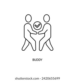 Buddy Concept Line Icon. Einfache Elementgrafik. Buddy Concept Umriss Symbol Design.