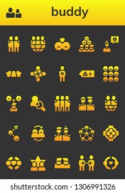 buddy icon set. 26 filled buddy icons.  Simple modern icons about  - Hugging, Friends, Friend, Hug, Friendship