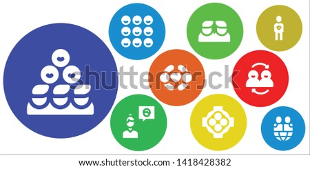 buddy icon set. 9 filled buddy icons.  Collection Of - Friends, Friend, Hug