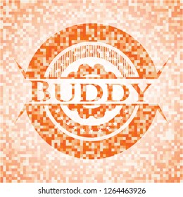 Buddy orange mosaic emblem