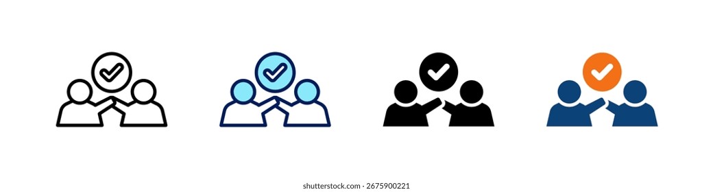 Buddy System All In One Icon Multi Styles Vektor Set