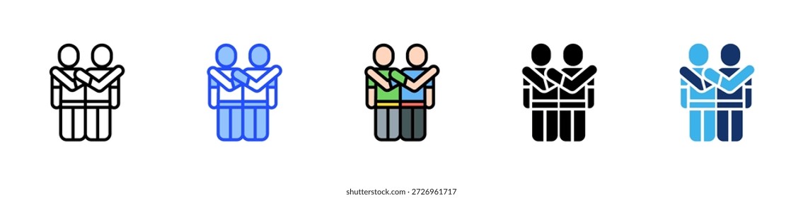 Buddy System Icon Collection mit mehreren Stilen