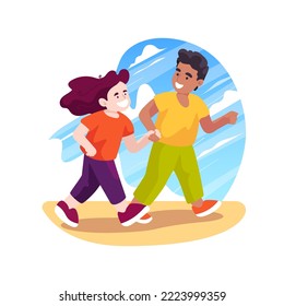 Buddy System Isolated Cartoon Vector Illustration. Pair Students, Two Kids Take Care Of Each Other, Buddy System For Field Trip Security, Childrens Safety, Walk Holding Hands Vector Cartoon.