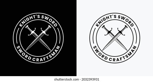 budge knight sword logo design template