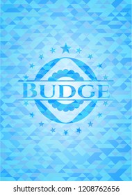 Budge light blue mosaic emblem