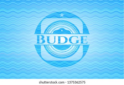 Budge light blue water wave badge.