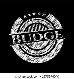 Budge written on a blackboard
