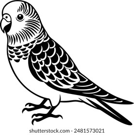 Budgerigar Bird Silhouette Vector Illustration