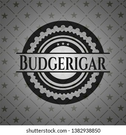Budgerigar black badge. Vector Illustration. Detailed.