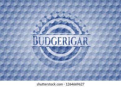 Budgerigar blue hexagon emblem.