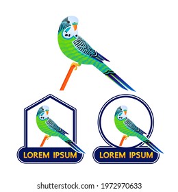 Budgerigar logo isolated on white background vector illustration.