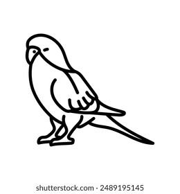 Icono de Contorno de Budgerigar, Ilustración vectorial