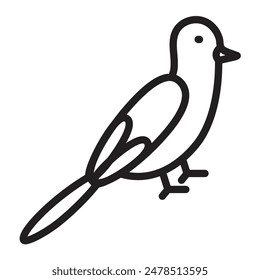 Budgerigar Vector Line Icon Design