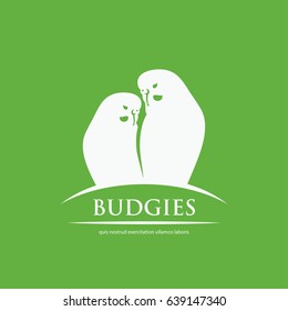 Budgerigars symbol - budgies - vector illustration