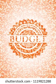 Budget abstract orange mosaic emblem