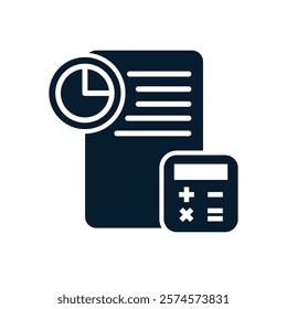Budget accounting concept. Vector linear icon isolated on white background.