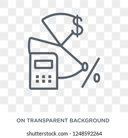 budget accounting icon. Trendy flat vector budget accounting icon on transparent background from Cryptocurrency economy and finance collection. High quality filled budget accounting symbol use for web