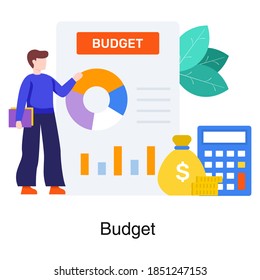 Budget accounting vector in illustration design