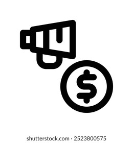 budget ads icon. vector line icon for your website, mobile, presentation, and logo design.