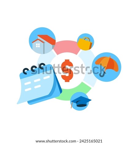 Budget allocation, Financial planning concept illustration flat design vector. modern graphic element for landing page ui, infographic, icon