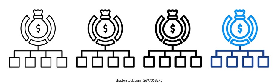 Ícone de Alocação de Orçamento Conjunto de Coleta de Outline Diferente