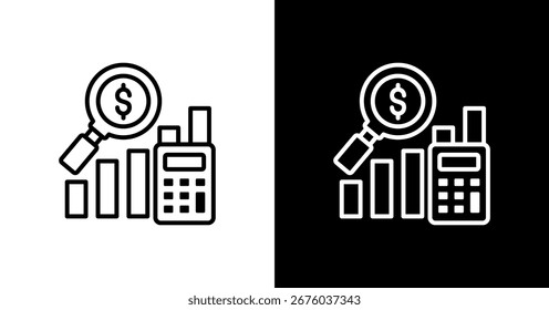 Diseño de conjunto de iconos de análisis de presupuesto