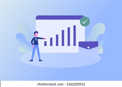 Budget analysis illustration concept for web landing page template, banner, flyer and presentation