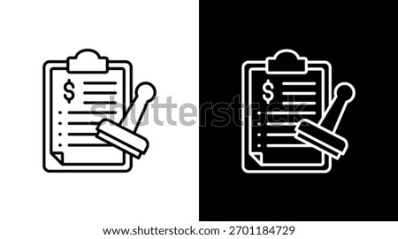 Budget Approval White Icon Set Design